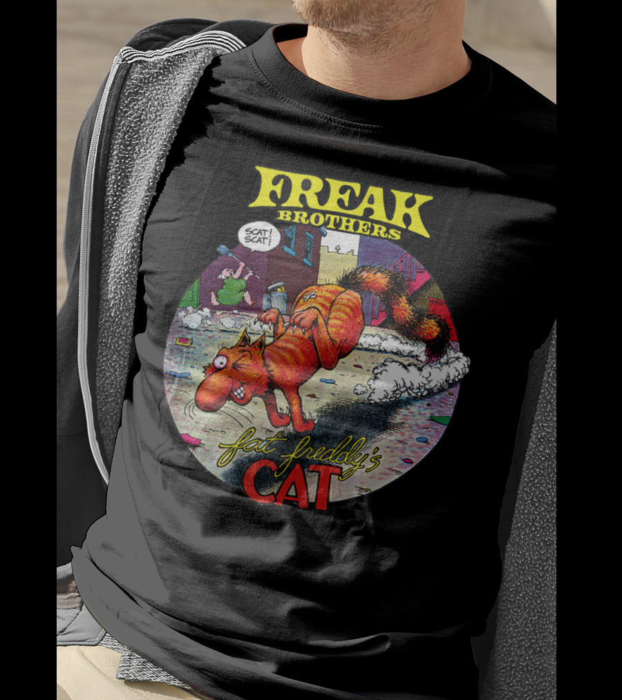 Fat Freddy's Cat Freak Brothers Scat Street Comic Scene T-Shirt