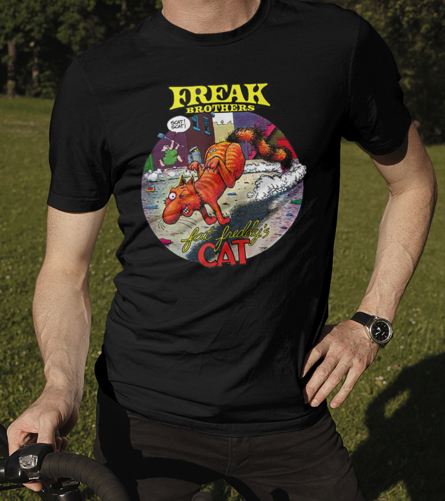 Fat Freddy's Cat Freak Brothers Scat Street Comic Scene T-Shirt