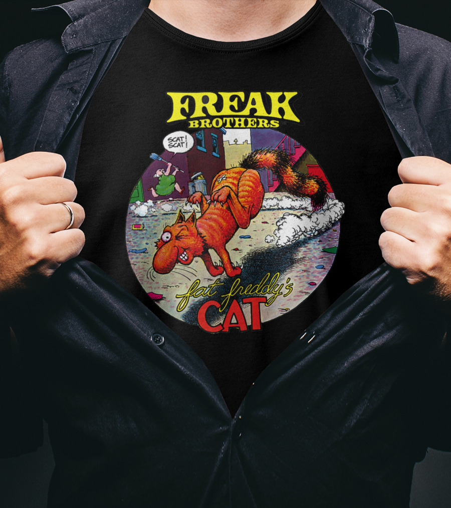 Fat Freddy's Cat Freak Brothers Scat Street Comic Scene T-Shirt