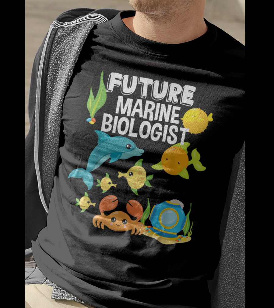 Future Marine Biologist Sea Lover Fish Sharks Ocean Adventure T-Shirt