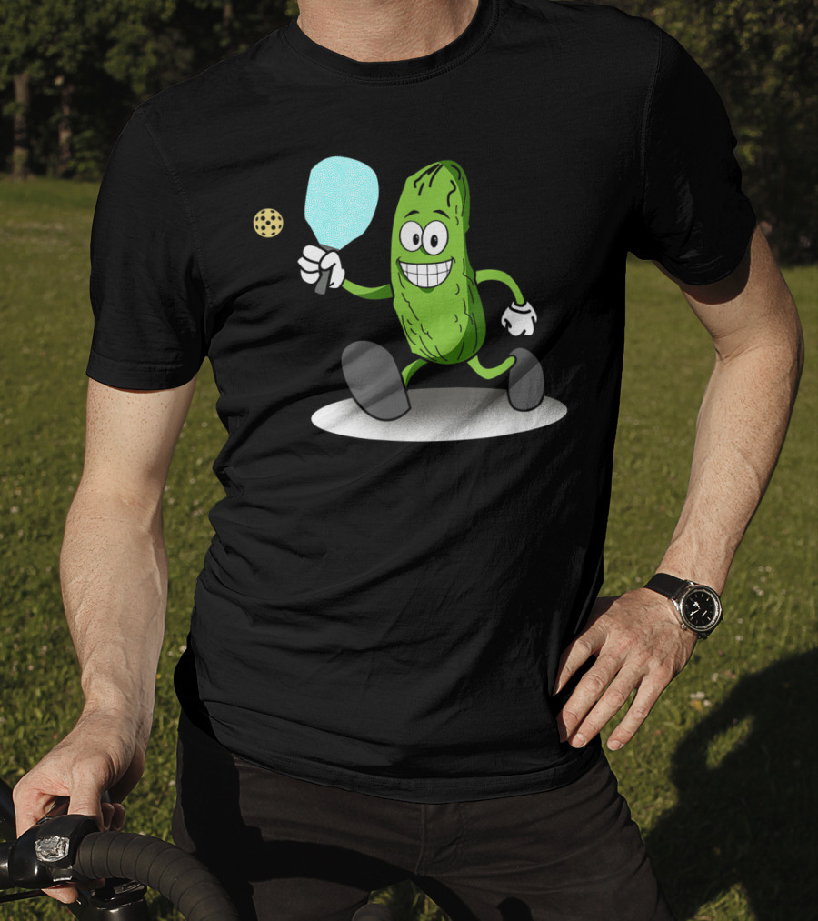 Funny Pickleball Pickle Playing Paddle Sports T-Shirt