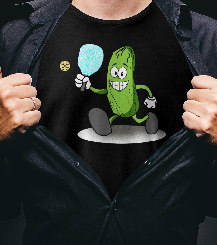 Funny Pickleball Pickle Playing Paddle Sports T-Shirt