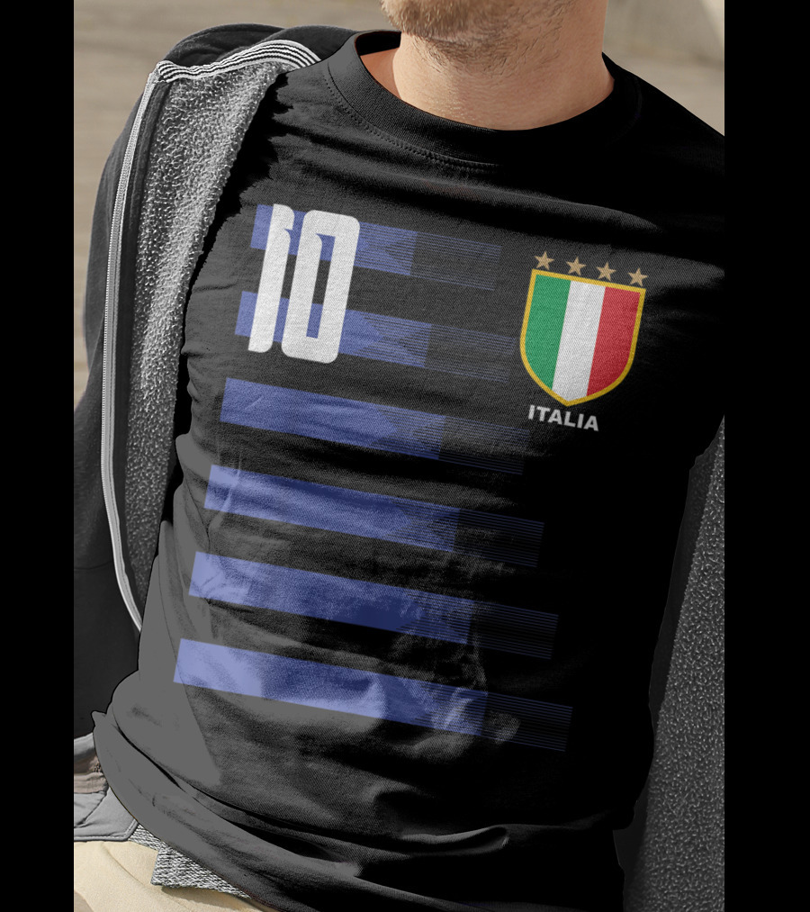 Italia Calcio Soccer Shirt Italian Flag Icon Number 10 T-Shirt