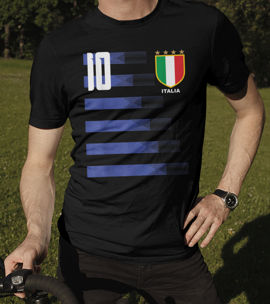 Italia Calcio Soccer Shirt Italian Flag Icon Number 10 T-Shirt