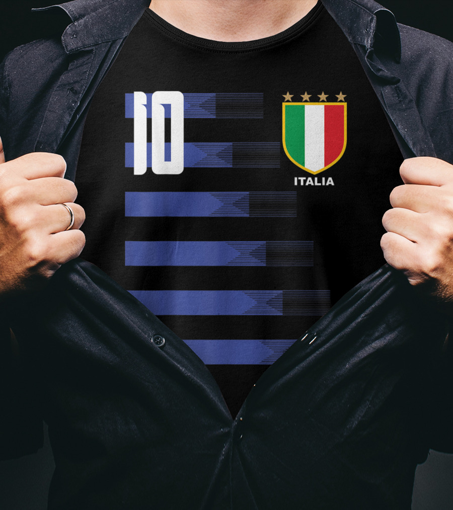 Italia Calcio Soccer Shirt Italian Flag Icon Number 10 T-Shirt