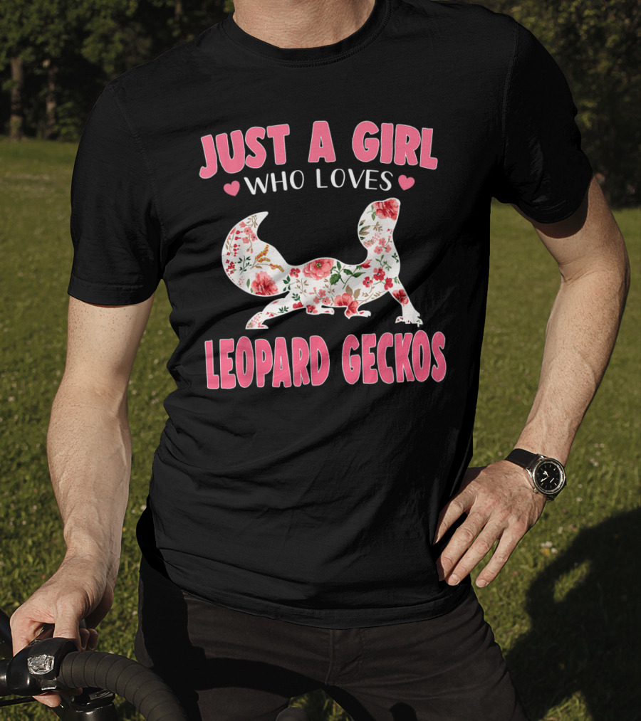 Just A Girl Who Loves Leopard Geckos Floral Heart T-Shirt