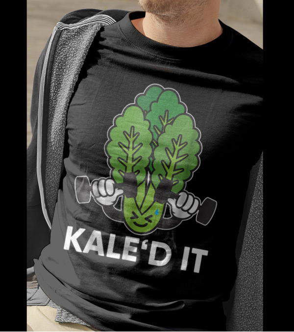 Kale'd It Gym Vegan Power Nailed It Exercise Dumbbell Workout T-Shirt