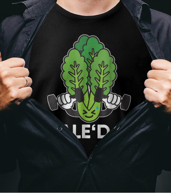 Kale'd It Gym Vegan Power Nailed It Exercise Dumbbell Workout T-Shirt