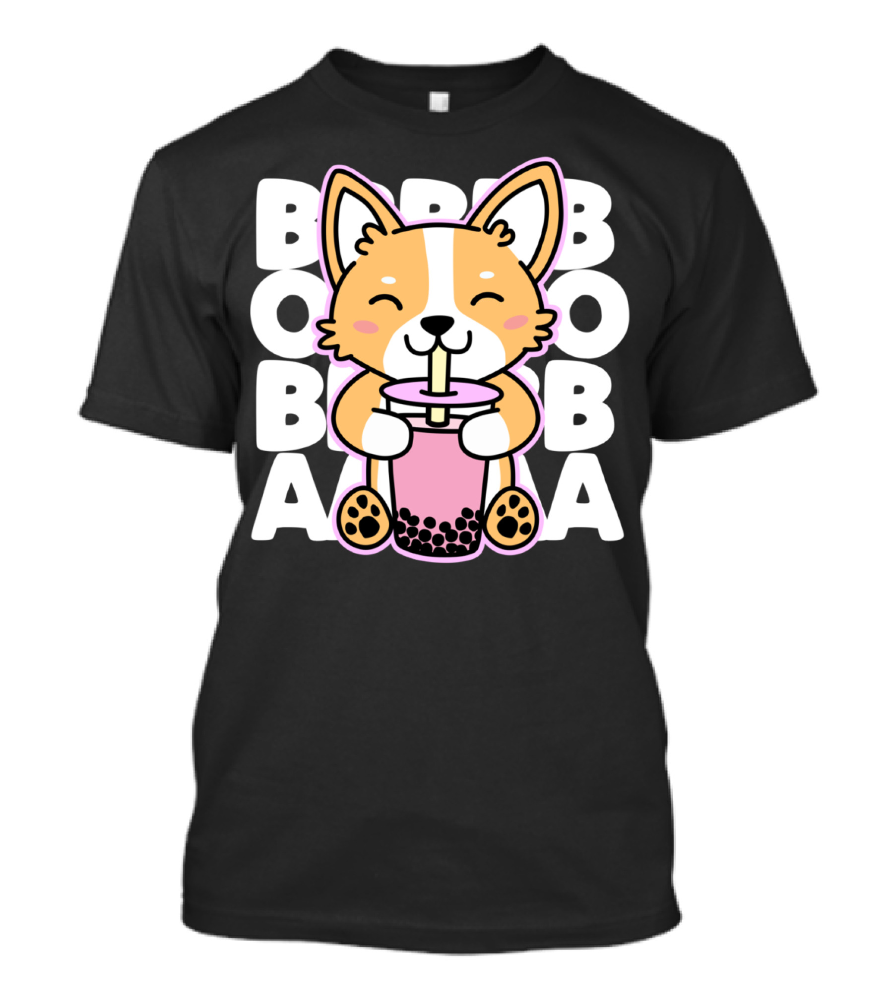 Kawaii Anime Corgi Boba Tea Cute Dog T-Shirt
