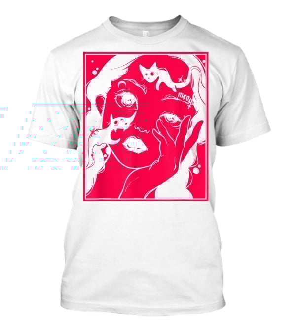 Kawaii Soft Grunge Egirl Aesthetic Harajuku Meow Black Cat Motif T-Shirt