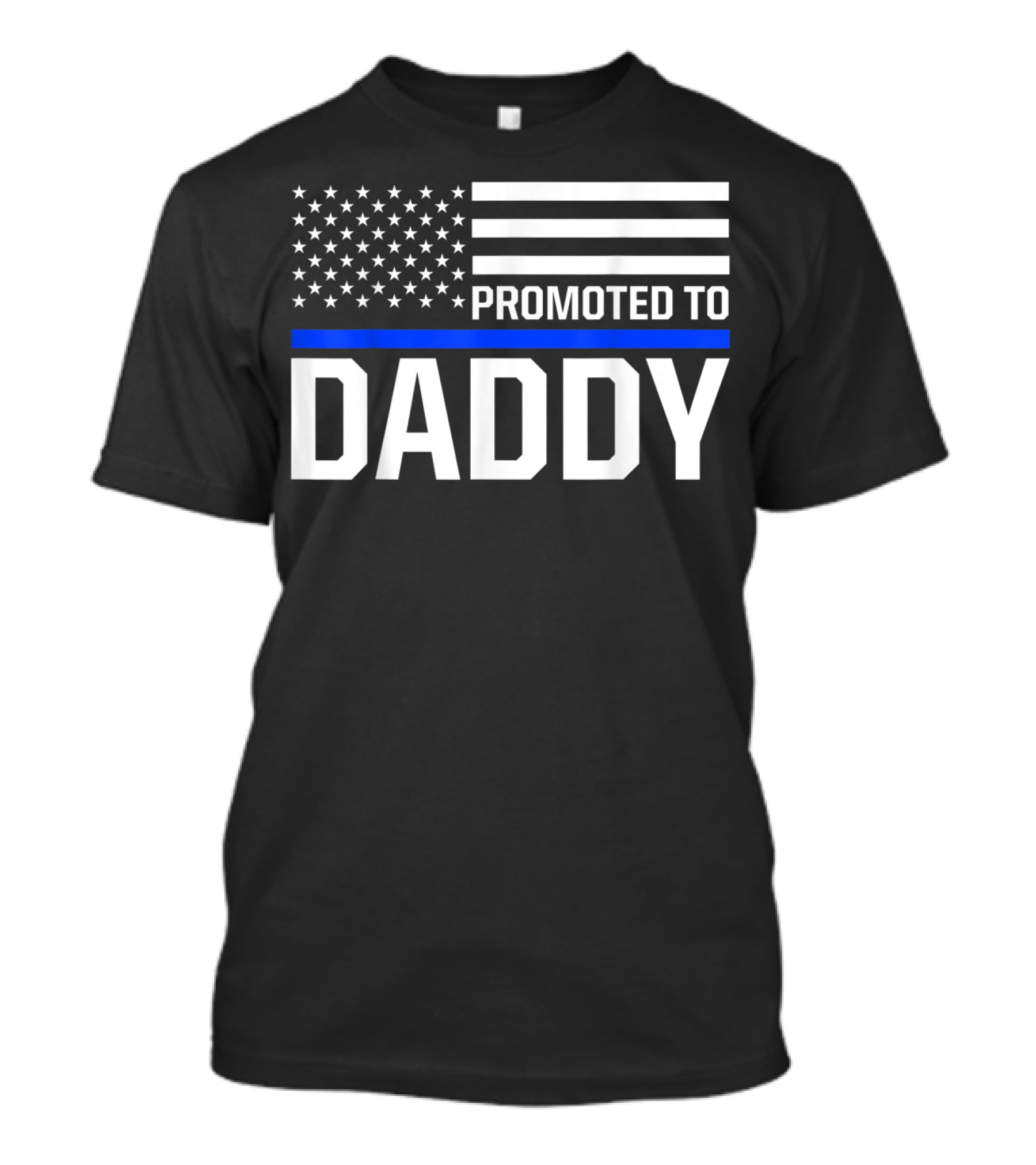 Mens Promoted To Daddy First Time Dad To Be Police Law Enforcement T-Shirt