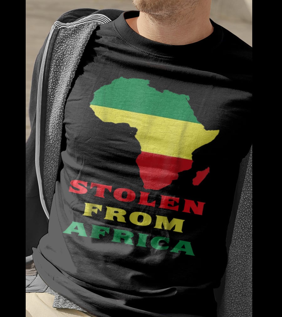 Stolen From Africa Flag Colors Map T-Shirt