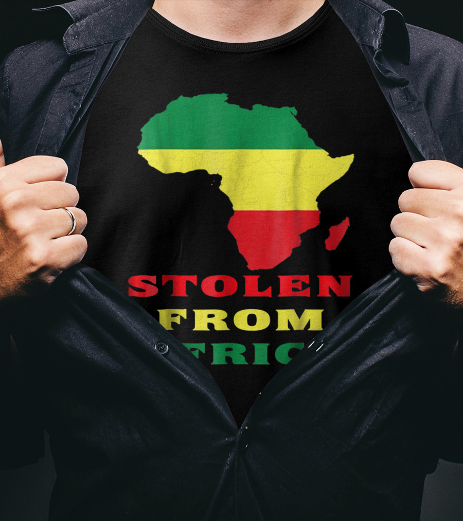 Stolen From Africa Flag Colors Map T-Shirt