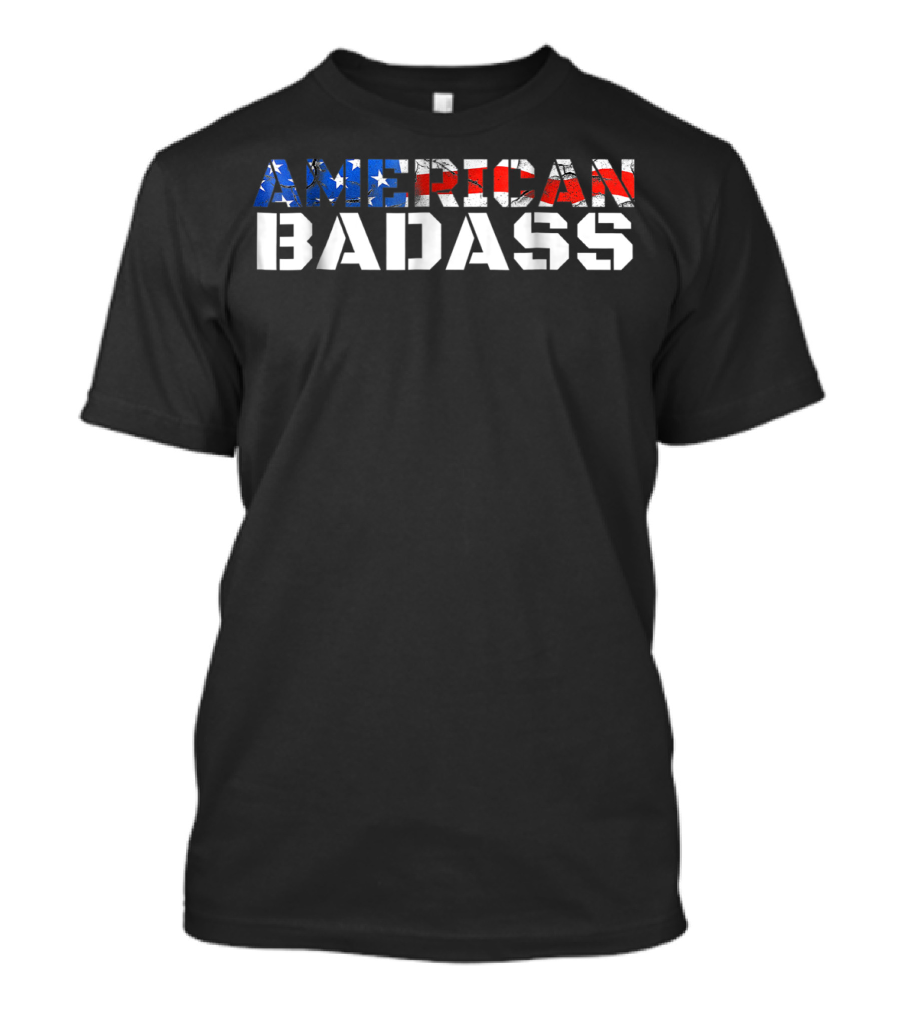 American Badass USA Flag Patriotic T-Shirt