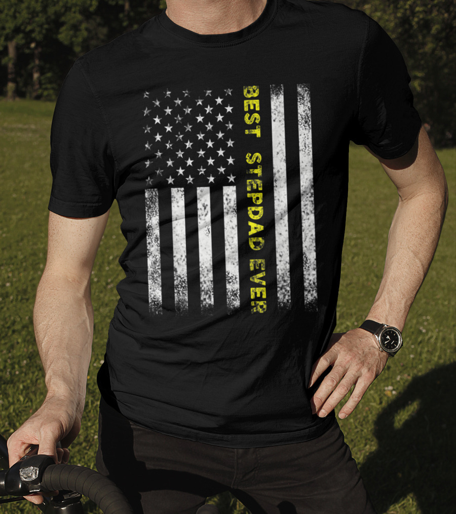 Best Stepdad Ever American Flag T-Shirt