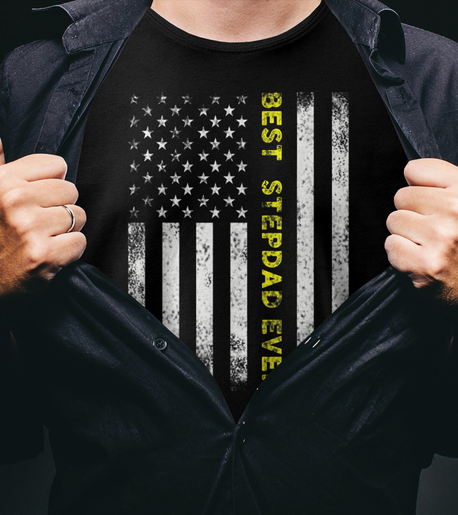 Best Stepdad Ever American Flag T-Shirt