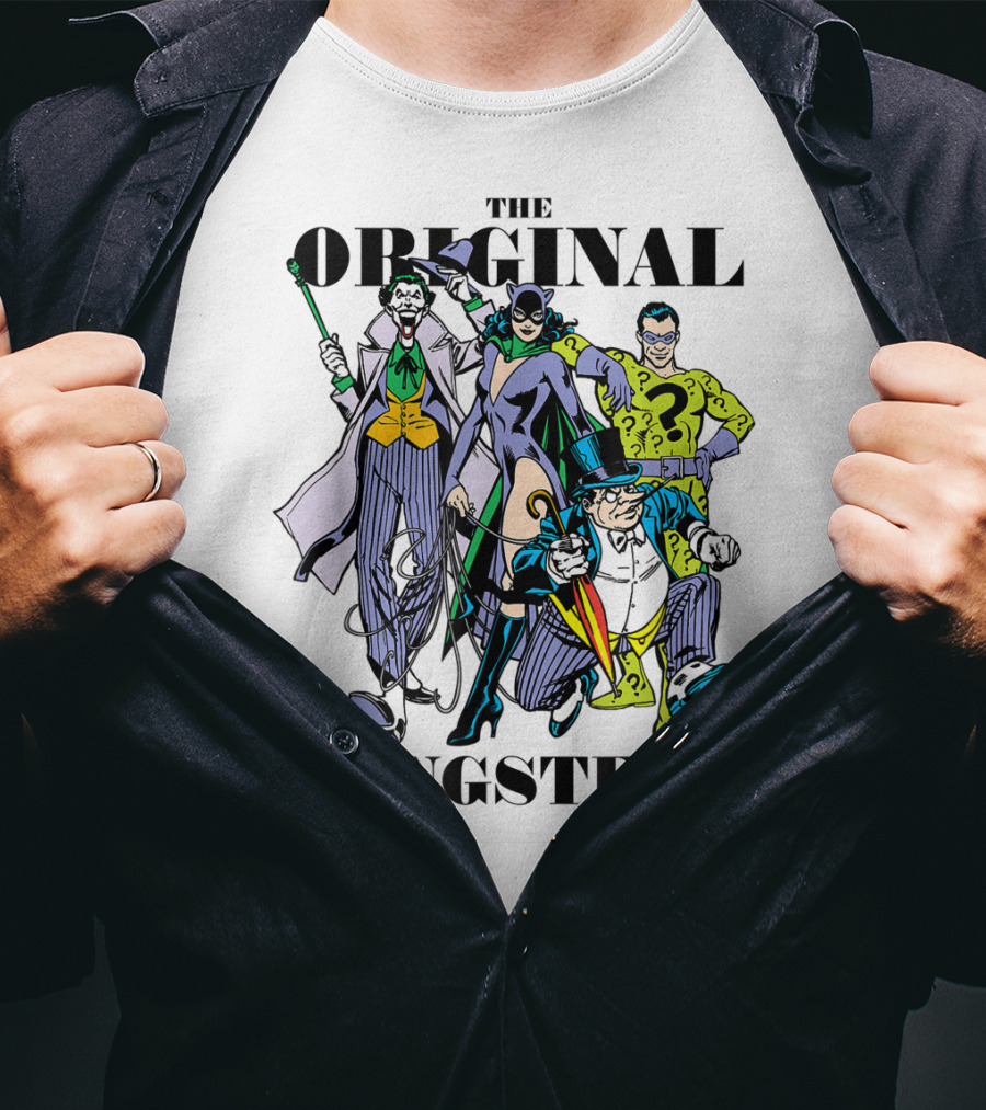 The Original Gangsters Batman Villains Joker Catwoman Riddler Penguin T-Shirt