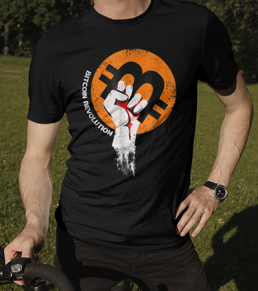 Bitcoin Cryptocurrency BTC Revolution Fist T-Shirt