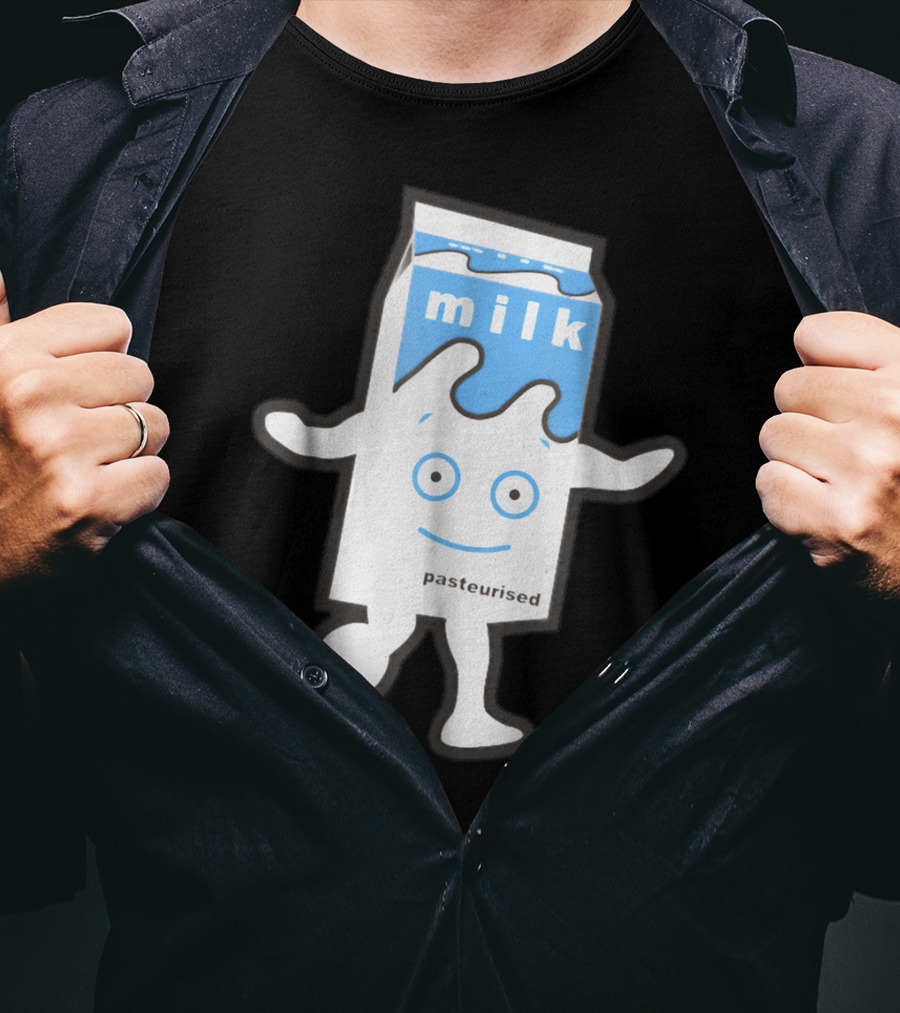 Blur Milky Milk Pasteurised Smiling Carton T-Shirt