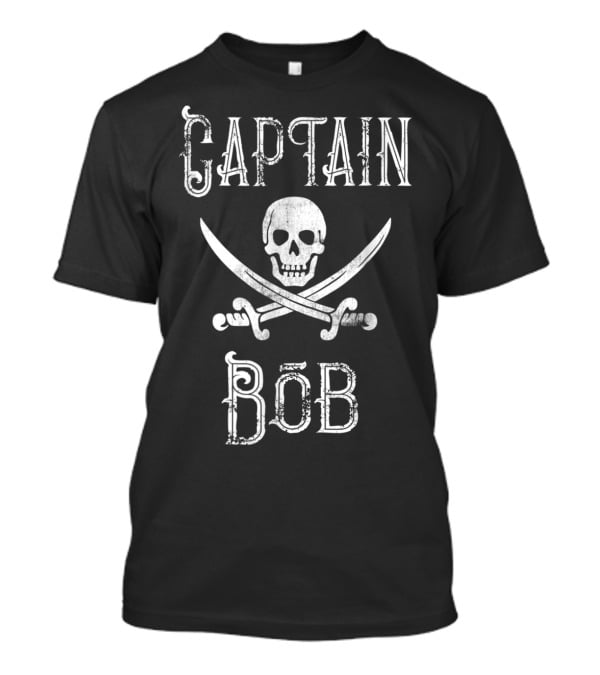 Captain Bob Skull And Crossed Swords Vintage Pirate T-Shirt