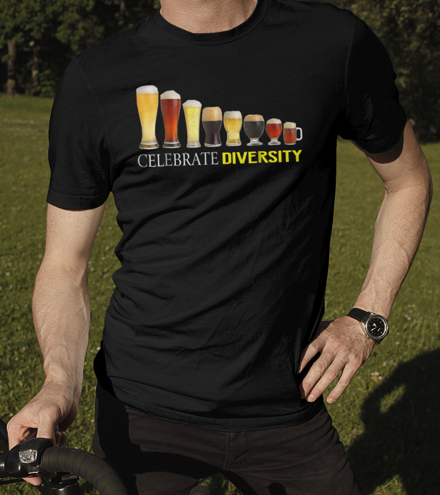 Celebrate Diversity Craft Beer Glasses Collection T-Shirt