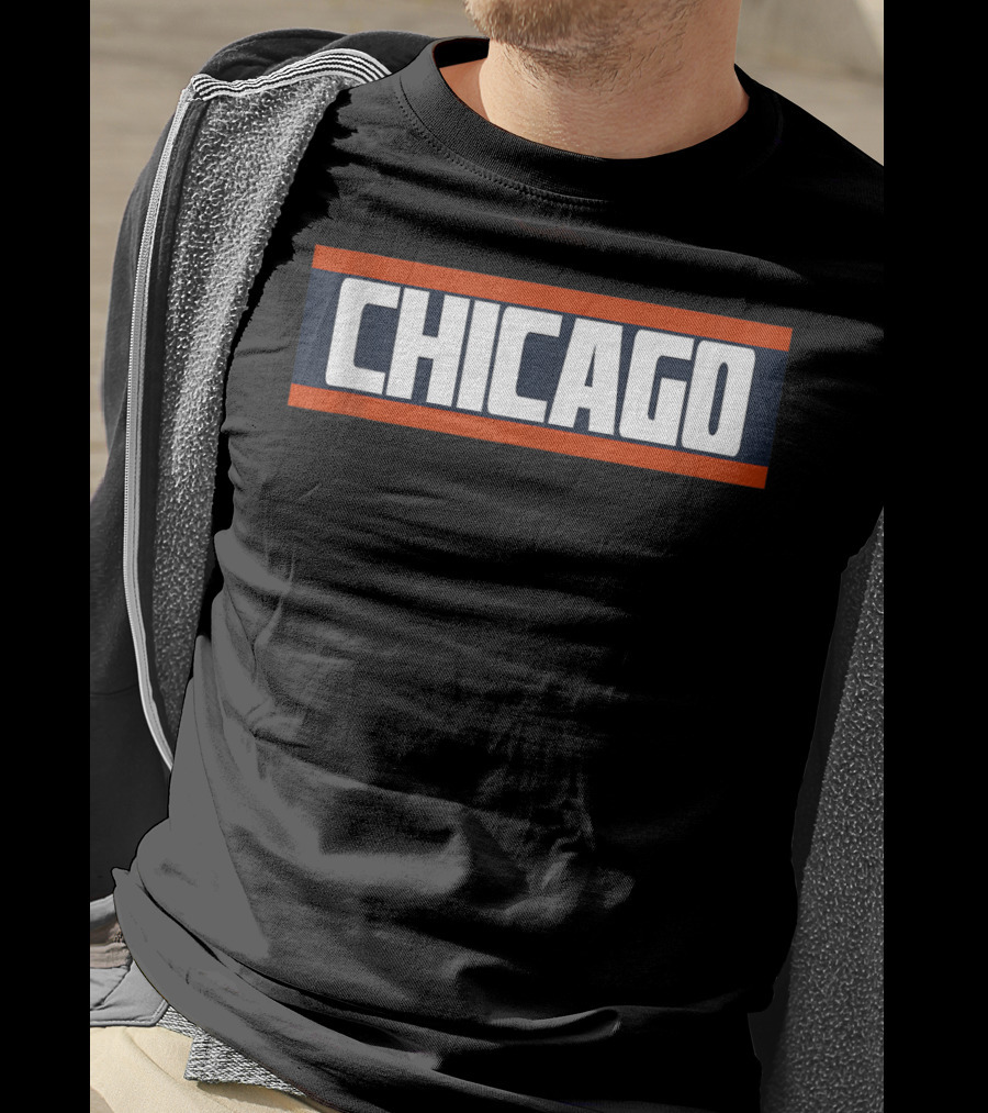 Chicago Bold Orange Blue White Block T-Shirt