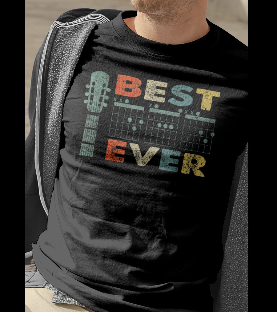 Best Dad Ever Guitar Chords Dad T-Shirt