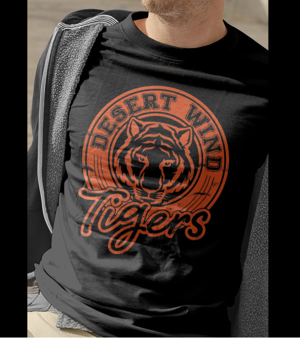 Desert Wind Middle School Tigers Distressed Logo DWMS T-Shirt