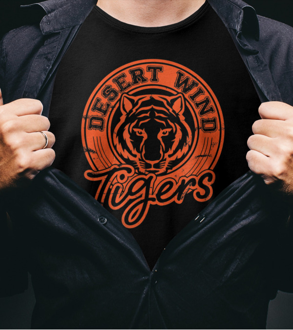 Desert Wind Middle School Tigers Distressed Logo DWMS T-Shirt