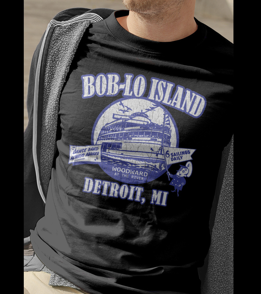 Bob-Lo Island Detroit MI Dance Band Woodward At The River 6 Sailings Daily Vintage Look T-Shirt