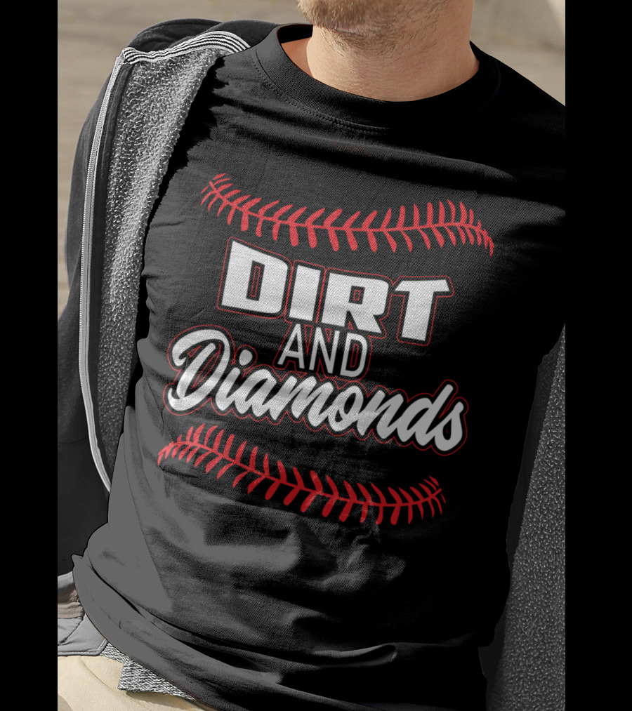 Dirt And Diamonds Baseball Stitching T-Shirt