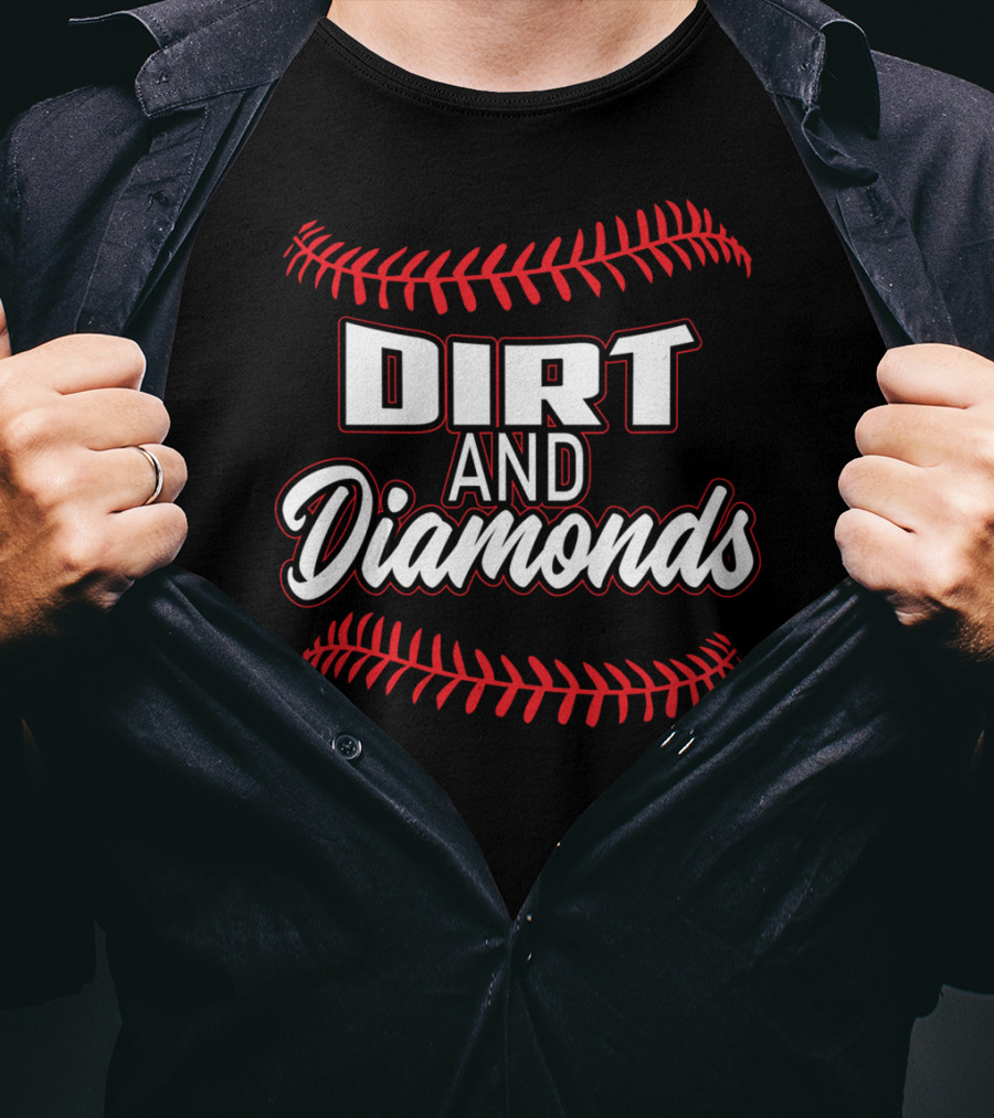 Dirt And Diamonds Baseball Stitching T-Shirt