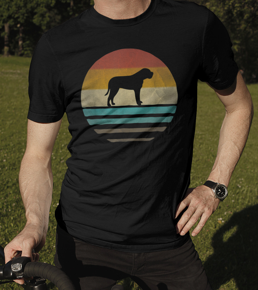 English Mastiff Dog Vintage 70s Retro Sunset T-Shirt