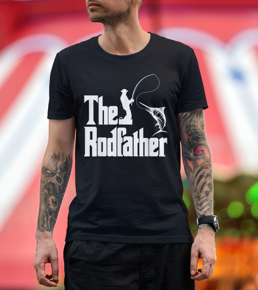 The Rodfather Funny Fishing Fishermen Marlin Iconic Reference T-Shirt
