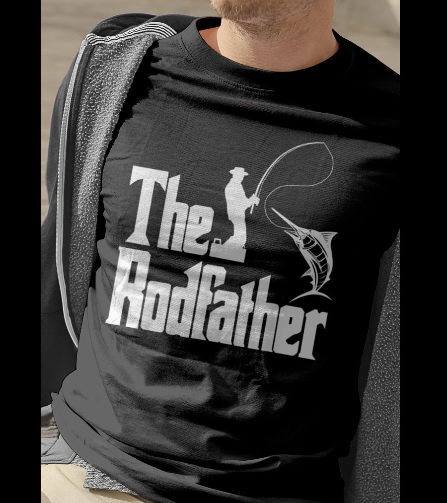 The Rodfather Funny Fishing Fishermen Marlin Iconic Reference T-Shirt