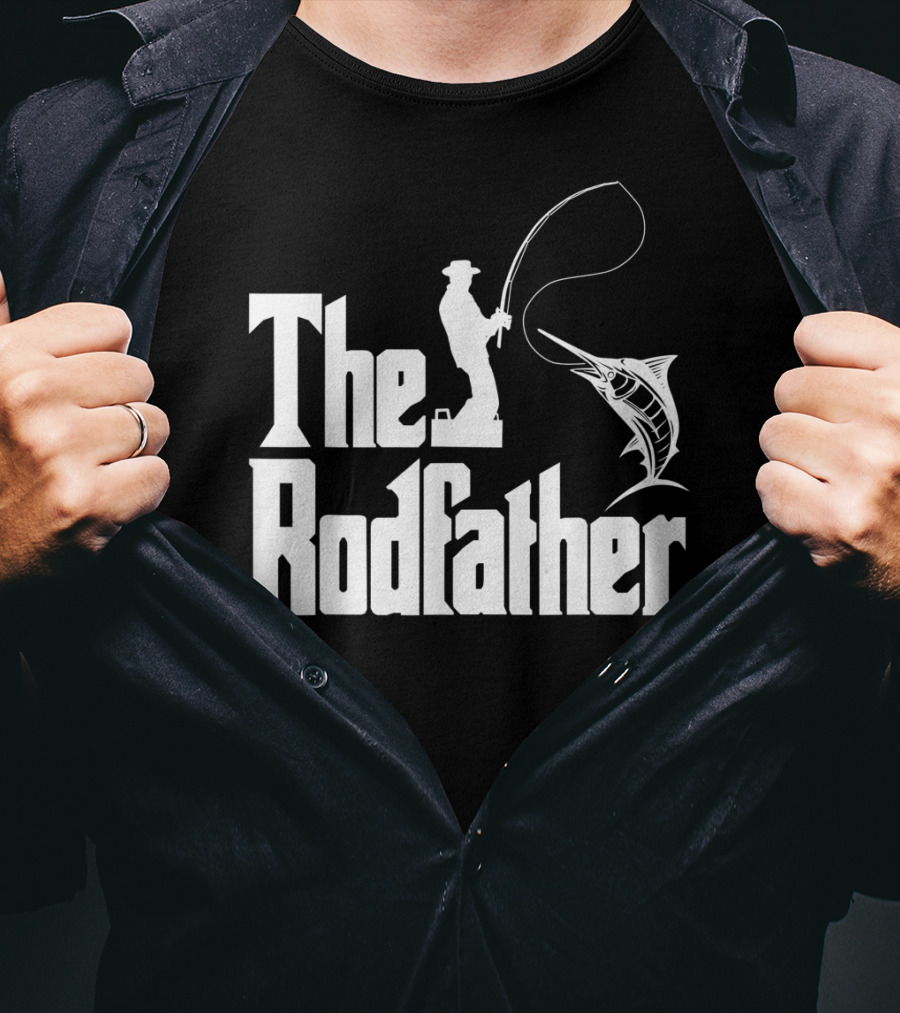 The Rodfather Funny Fishing Fishermen Marlin Iconic Reference T-Shirt