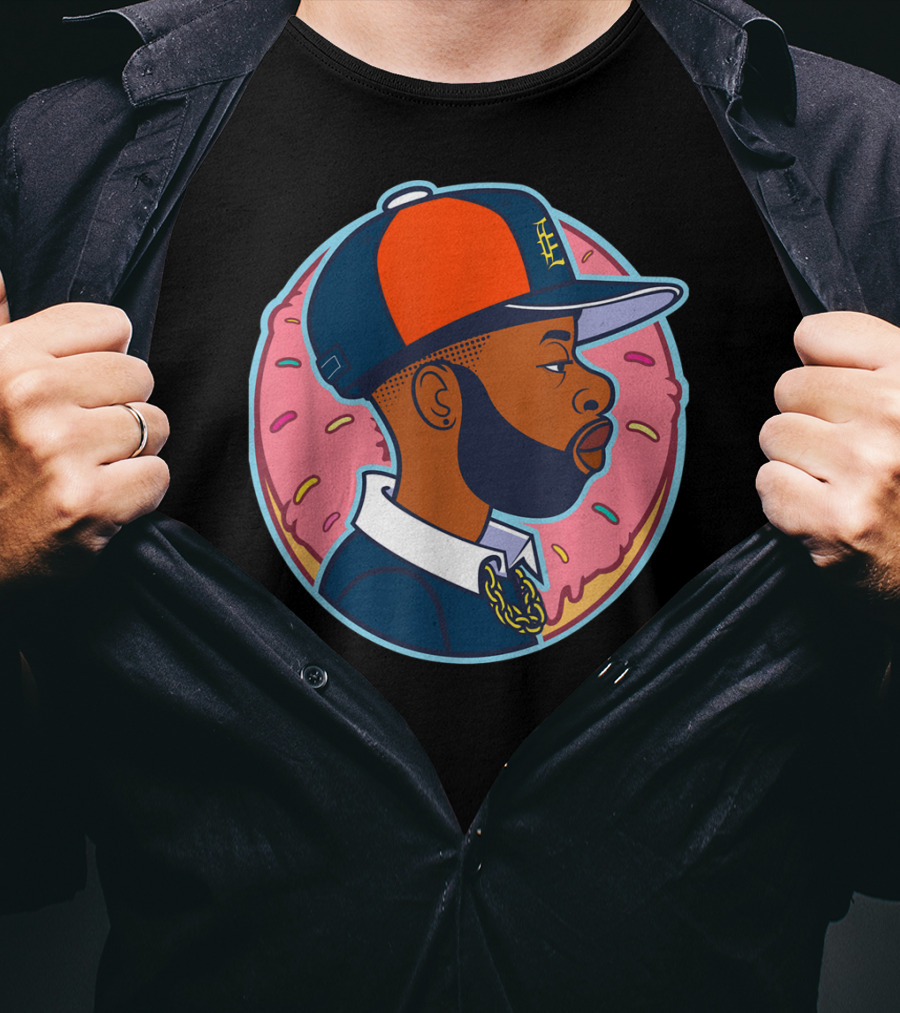 Donut Boy Sprinkles Profile With Baseball Cap T-Shirt