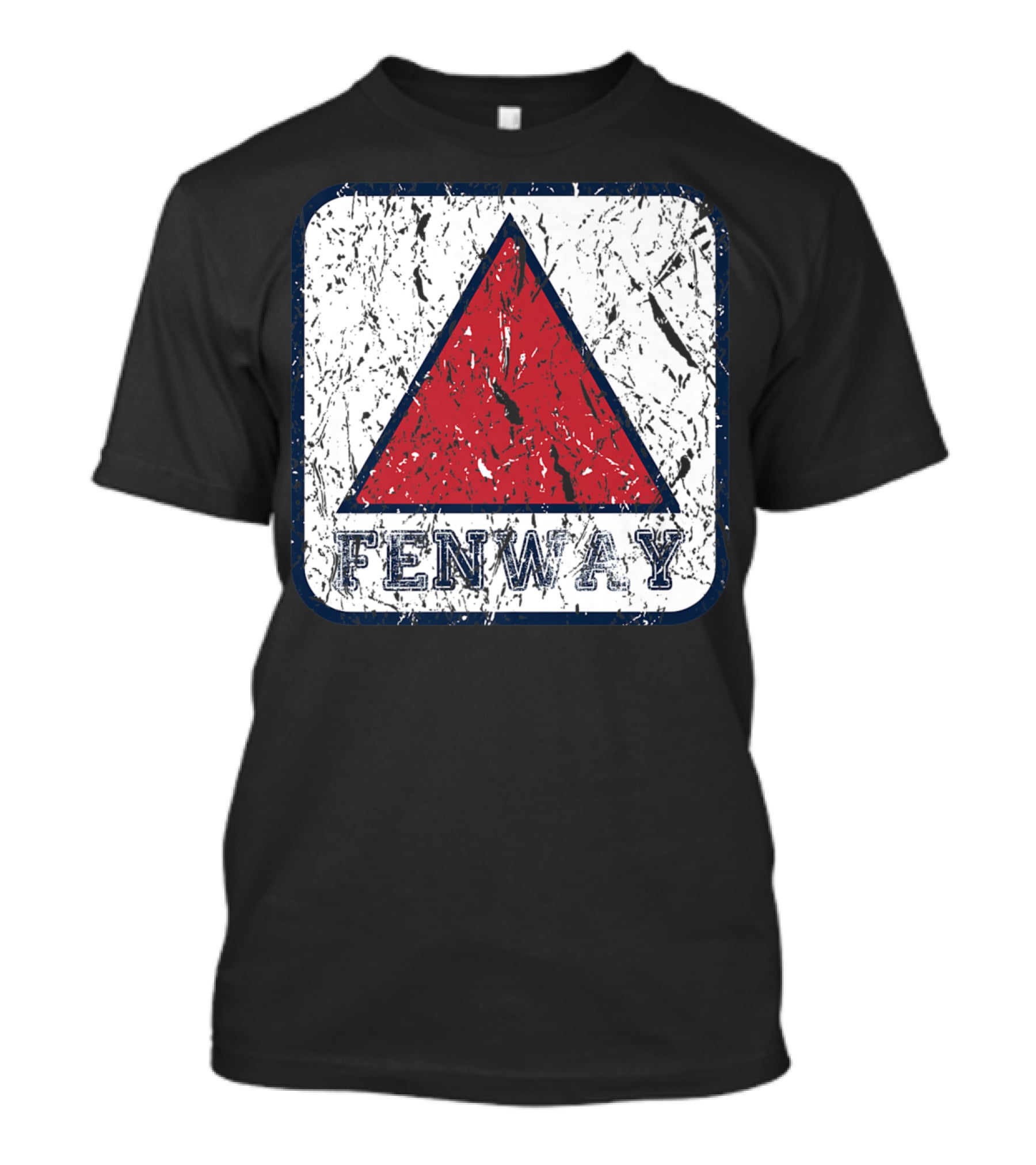 Fan Of Fenway Boston Distressed Baseball Sign Triangle T-Shirt