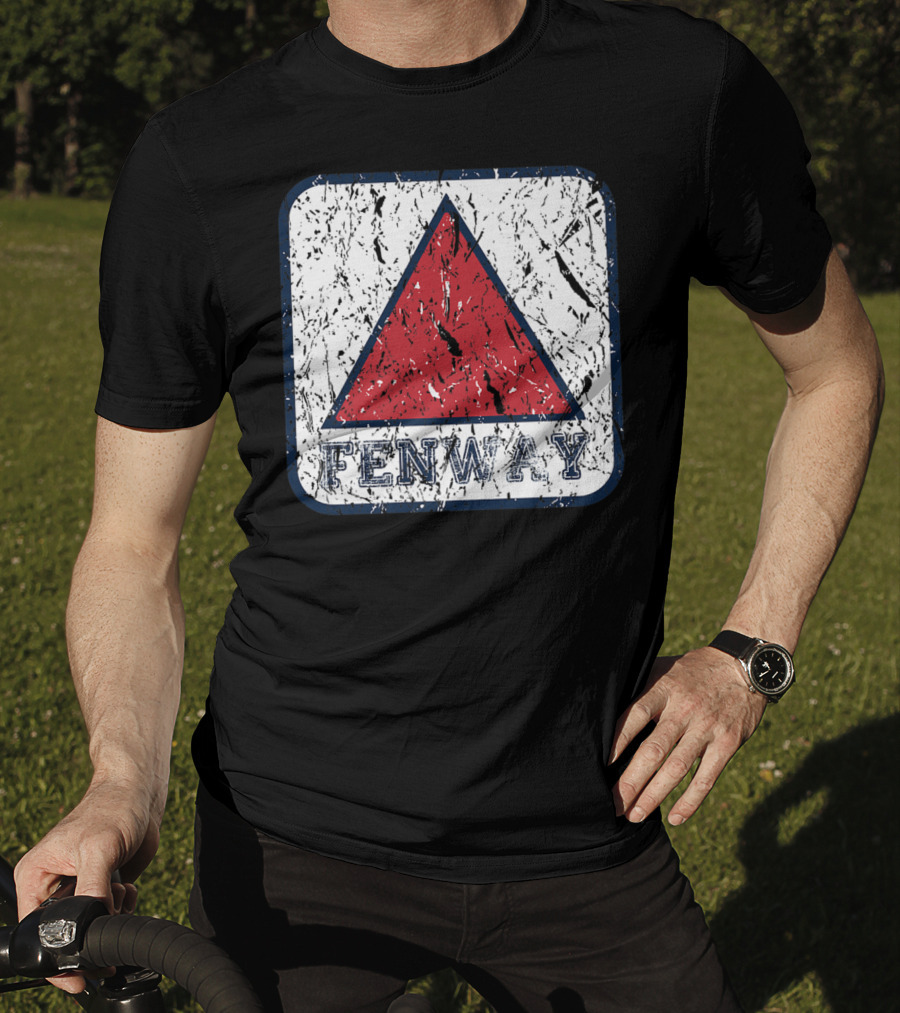 Fan Of Fenway Boston Distressed Baseball Sign Triangle T-Shirt