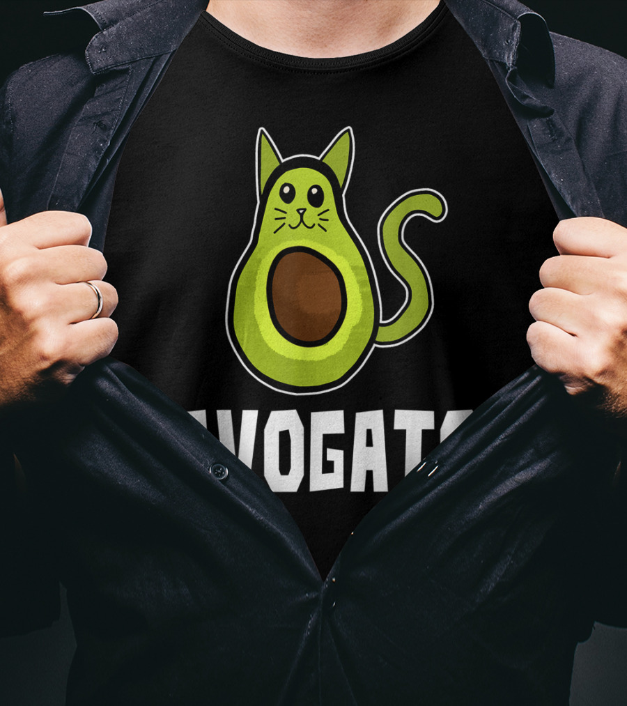 Avogato Funny Avocado Cat Lover Keto Diet T-Shirt