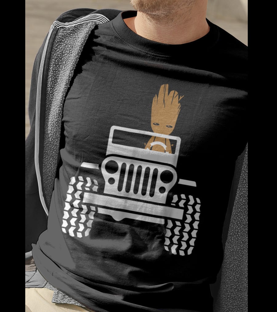 Baby Drive Jeeps Groot Funny Distress T-Shirt