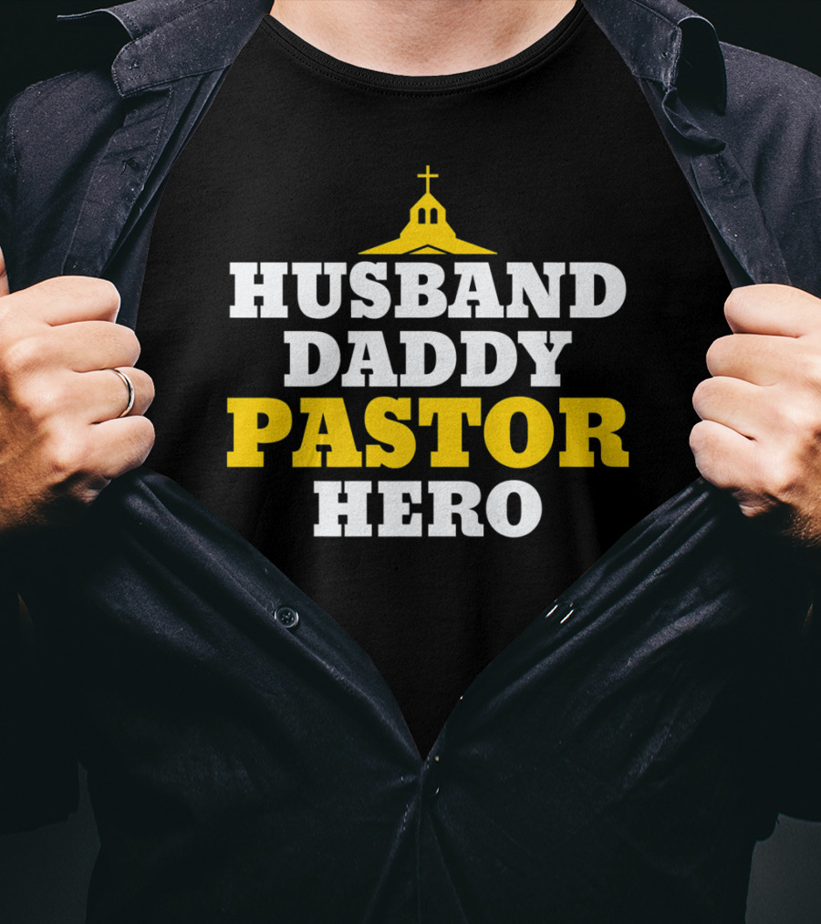 Husband Daddy Pastor Hero Religious Church T-Shirt