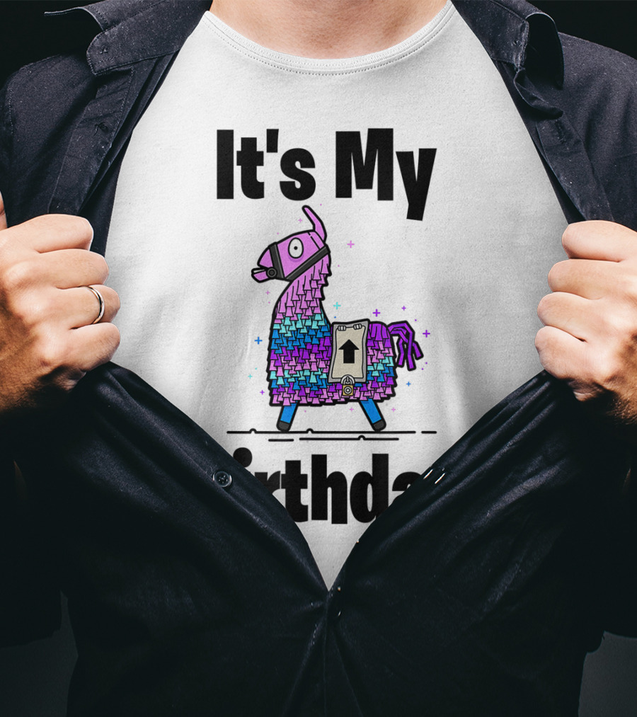 It's My Birthday Llama Purple Gamer Bday Gaming T-Shirt