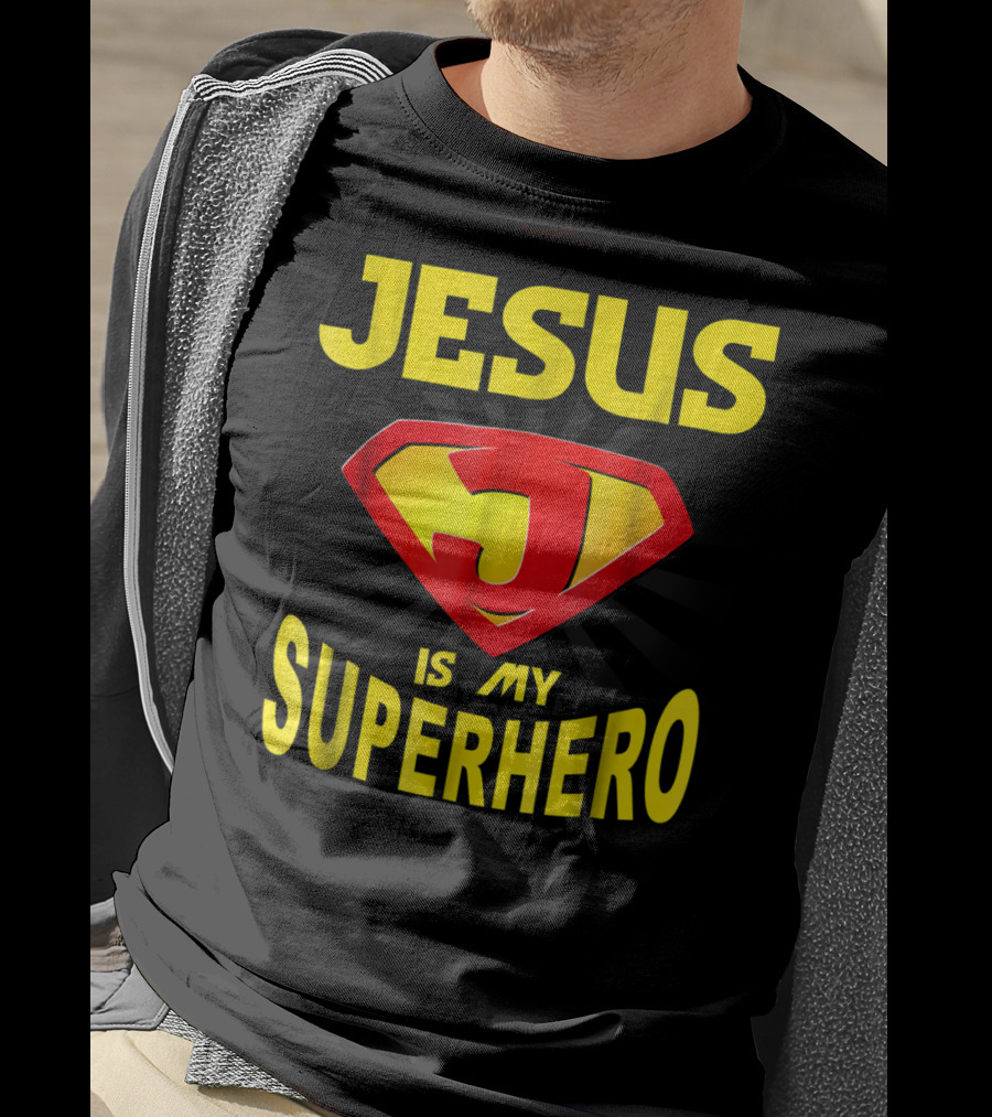 Jesus Is My Superhero Funny Christian Superman T-Shirt