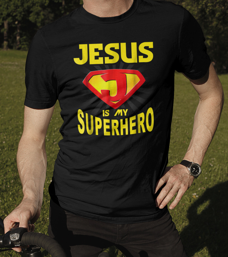 Jesus Is My Superhero Funny Christian Superman T-Shirt