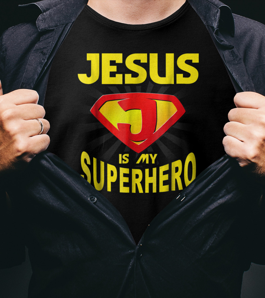 Jesus Is My Superhero Funny Christian Superman T-Shirt