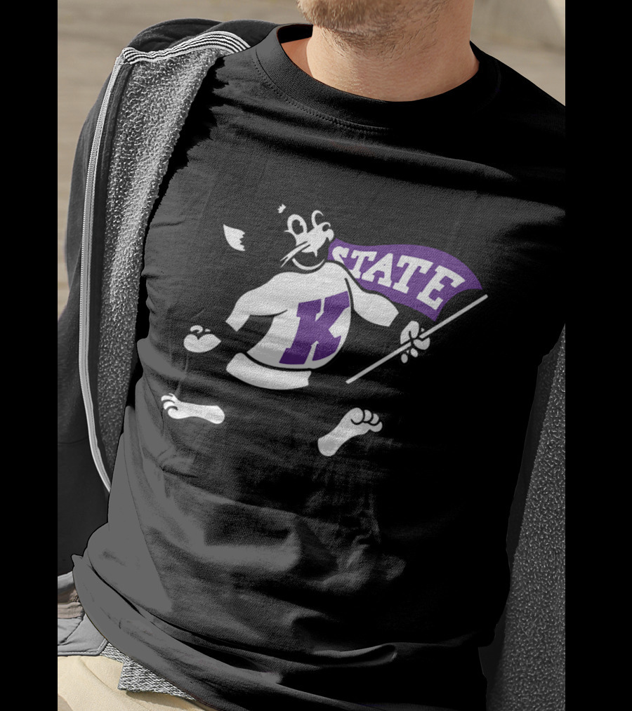 K State Wildcats NCAA State Mascot Flag T-Shirt