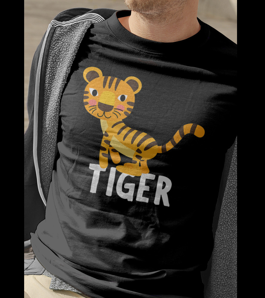 Tiger Cartoon Illustration For Kids And Girls T-Shirt