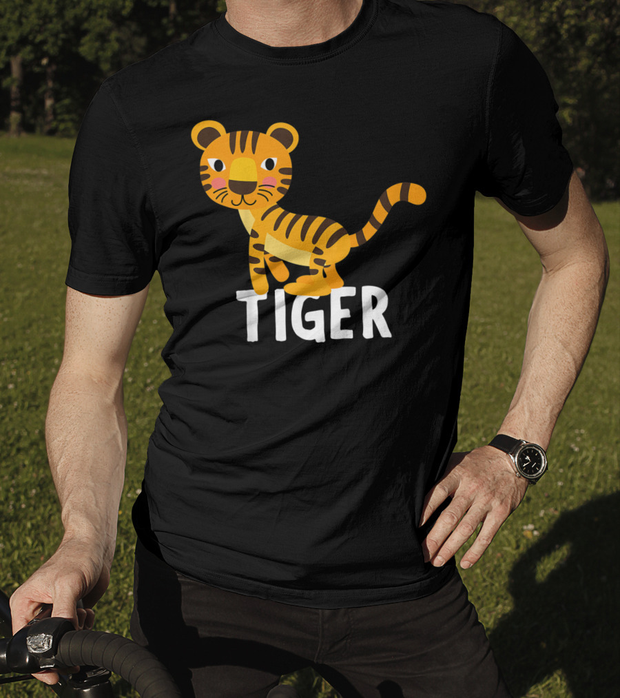 Tiger Cartoon Illustration For Kids And Girls T-Shirt