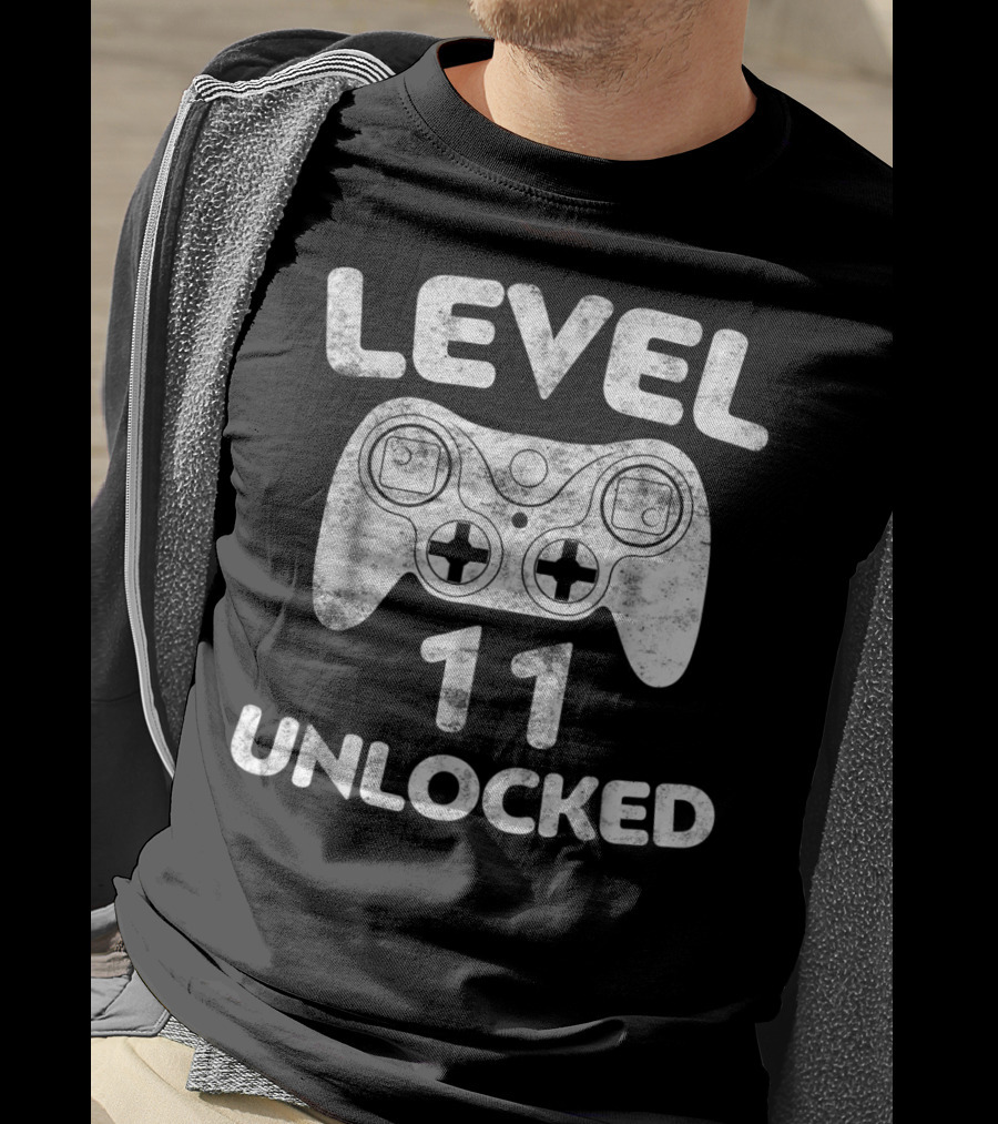 Level 11 Unlocked 11th Video Gamer Birthday With Game Controller T-Shirt